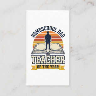 Homeschool Dad Teacher Of The Year Vintage Shirt D Business Card