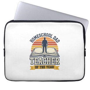 Homeschool Dad Teacher Of The Year Vintage Shirt D Laptop Sleeve