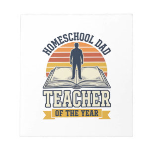 Homeschool Dad Teacher Of The Year Vintage Shirt D Notepad