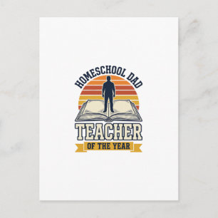 Homeschool Dad Teacher Of The Year Vintage Shirt D Postcard