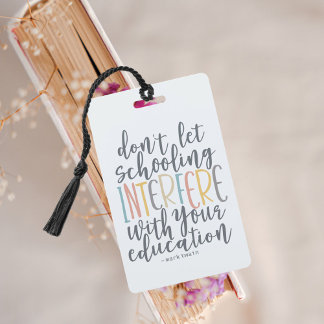Homeschool Education Quote Bookmark ID Badge