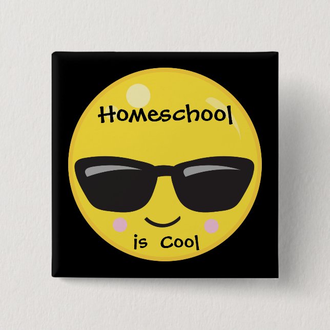 Homeschool is Cool 15 Cm Square Badge (Front)
