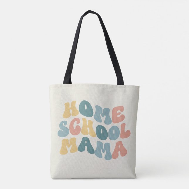 Homeschool Mama Retro Custom Colours Tote Bag (Back)