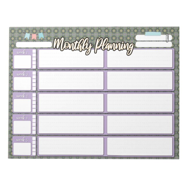 HOMESCHOOL MONTHLY PLANNING 2 column pad (Front)
