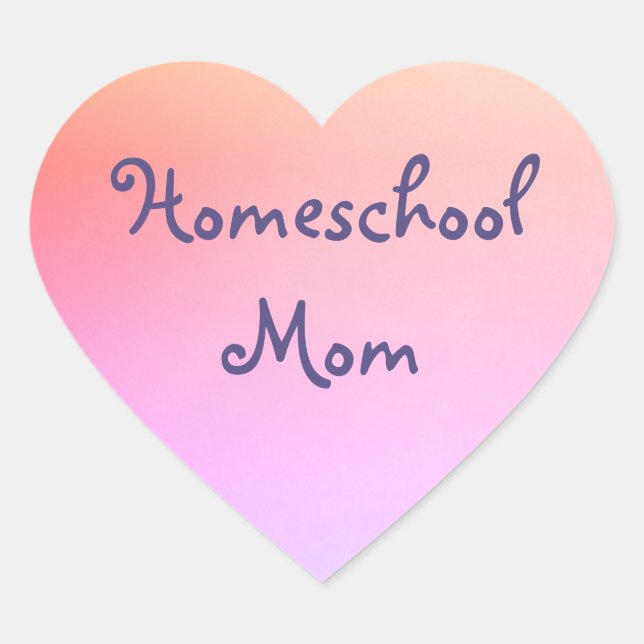 Homeschool Mum Heart Sticker (Front)