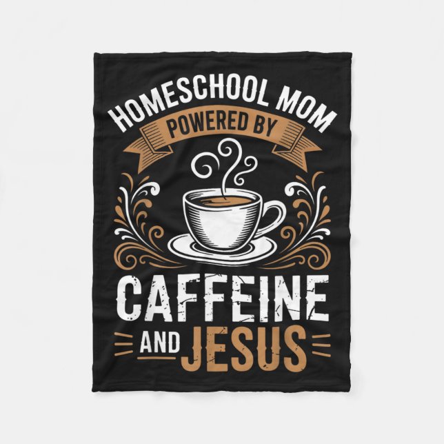 Homeschool Mum Powered Fleece Blanket (Front)