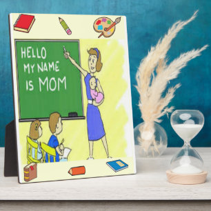 Homeschool Mum Tabletop Plaque with Easel