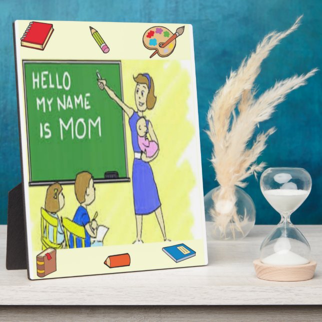 Homeschool Mum Tabletop Plaque with Easel (Side)