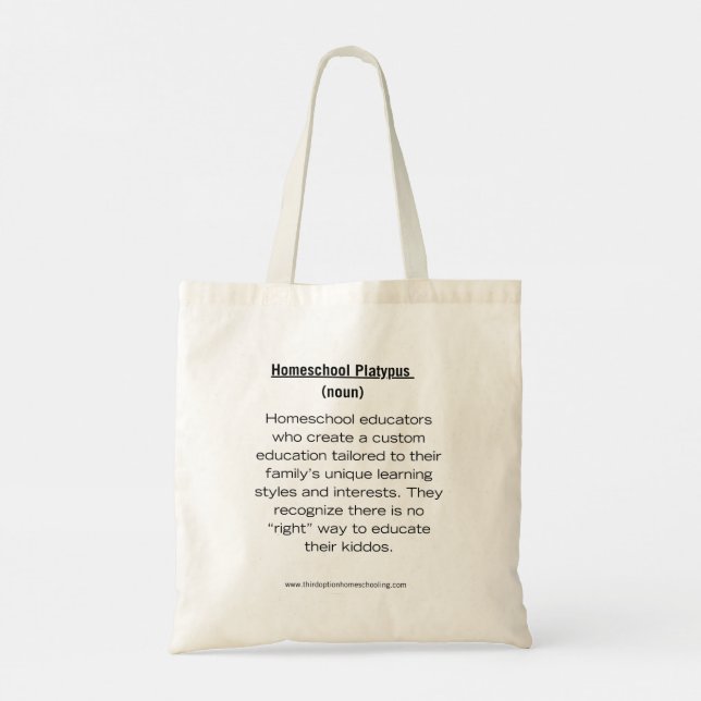 Homeschool Platypus Tote  (Back)