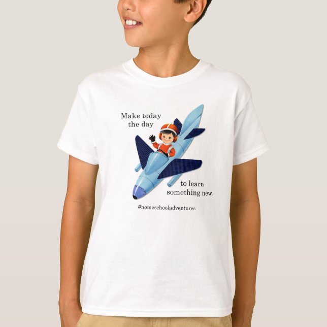 Homeschool Retro Rocket Adventure Learning Shirt (Front)