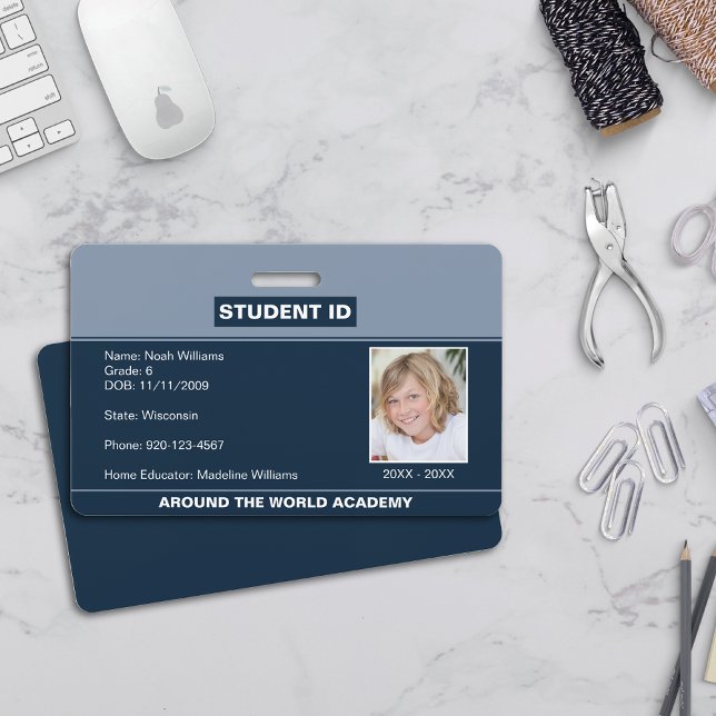 Homeschool Student ID Badge Blue (Creator Uploaded)