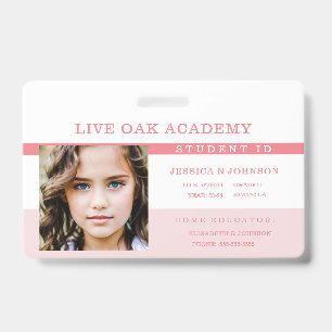 Homeschool Student ID Badge   Bubblegum Pink