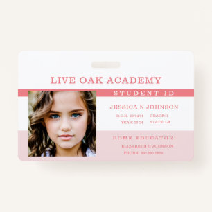 Homeschool Student ID Badge Bubblegum Pink