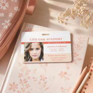 Homeschool Student ID Badge Orange Blossom