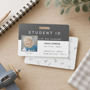 Homeschool Student ID Badge Paper Aeroplanes