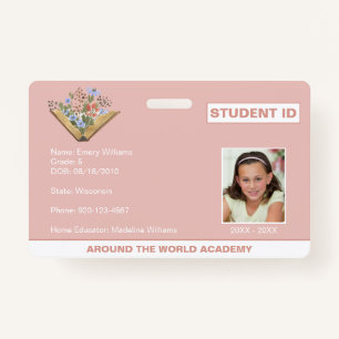Homeschool Student ID Book Design Badge ID Badge