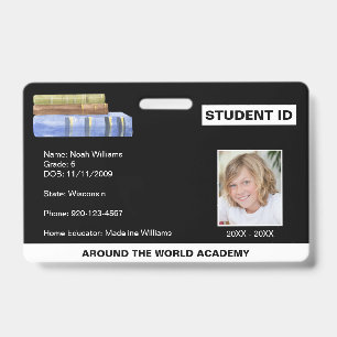 Homeschool Student ID Book Stack Badge