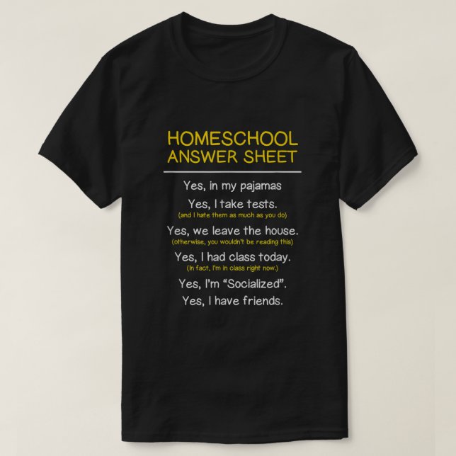 Homeschool Student Kids funny study at home  T-Shirt (Design Front)
