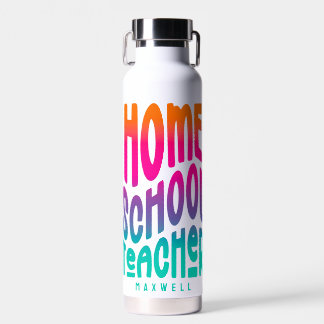 Homeschool Teacher Colourful Ombre Text Water Bottle