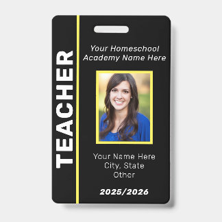 Homeschool Teacher ID Badge