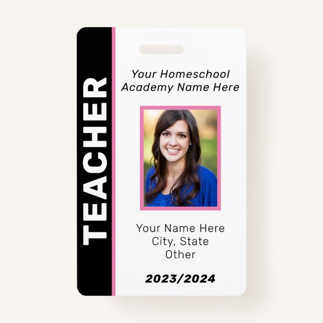 Homeschool Teacher ID Badge (Front)