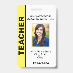 Homeschool Teacher ID Badge