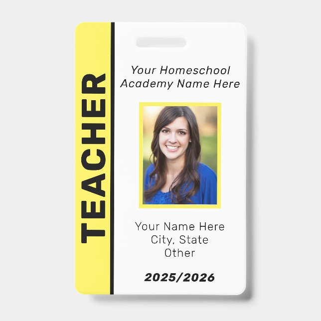 Homeschool Teacher ID Badge (Front)