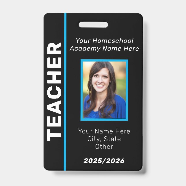 Homeschool Teacher ID Badge (Front)