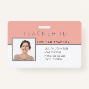 Homeschool Teacher ID Badge Feminine Floral