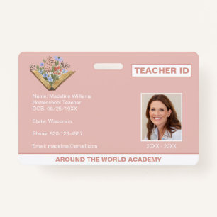 Homeschool Teacher ID Book Flowers ID Badge