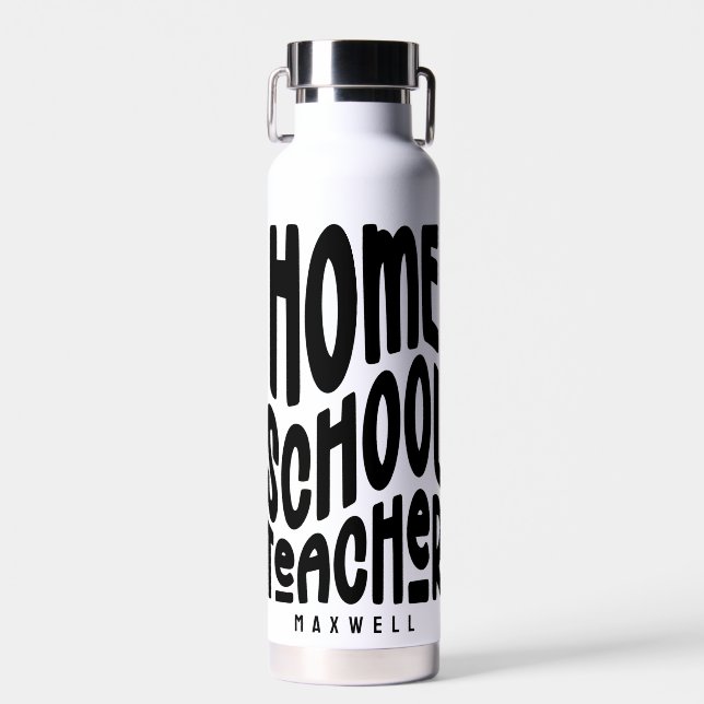 Homeschool Teacher Minimalist Typography Water Bottle (Front)