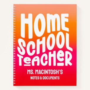 Homeschool Teacher Peach Gradient Notebook