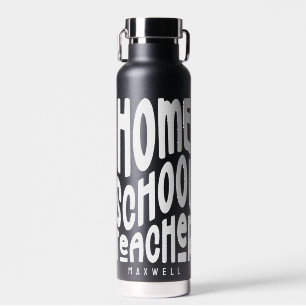 Homeschool Teacher Simple Text Design Water Bottle