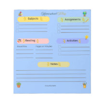 Homeschool Today Notepad – Daily Subjects