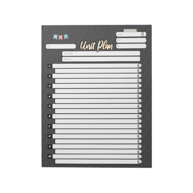 HOMESCHOOL UNIT PLAN 10 UNITS notepad (Rotated)