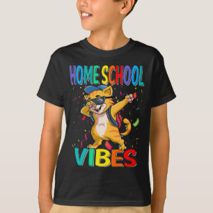 Homeschool Vibes Cat Back To School T-Shirt