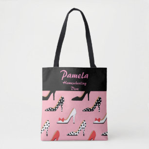 Homeschooling Diva Pink and black Tote Bag