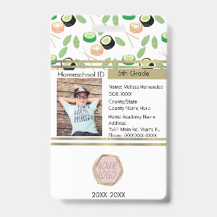 Homeschooling Unschooling Private Student Sushi ID Badge