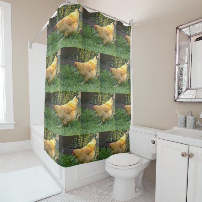 Homestead Chicken Shower Curtain (In Situ)