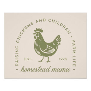 Homestead mum chicken cottagecore farm aesthetic poster
