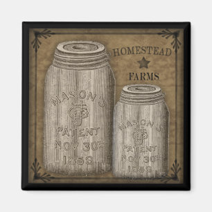 Homestead Primitive Canning Jar Magnet