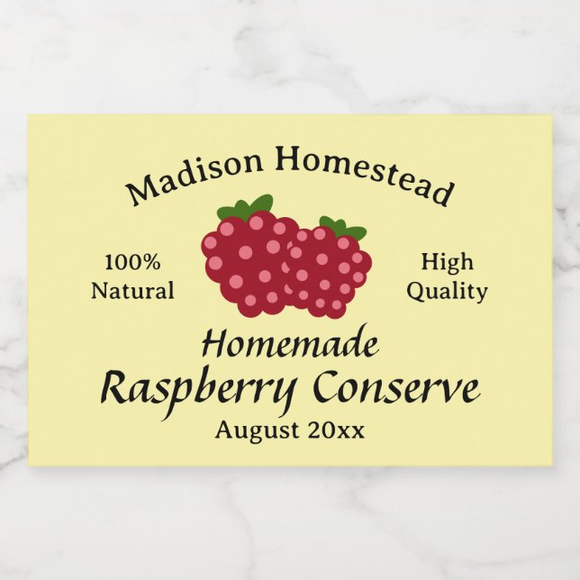 Homestead Raspberry Conserve Jelly Jam template Food Label (Single Label)