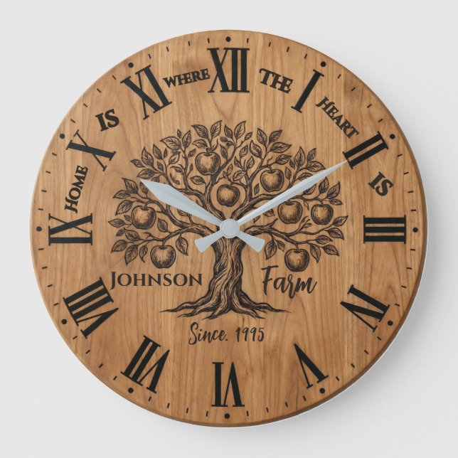 Homestead Wall Clock | Custom Name & Year  (Front)