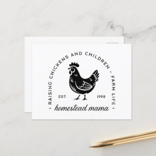 Homesteader chicken mama sahm funny mum quotes holiday postcard