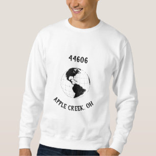 Hometown City State Zip Code Globe World Map Sweatshirt