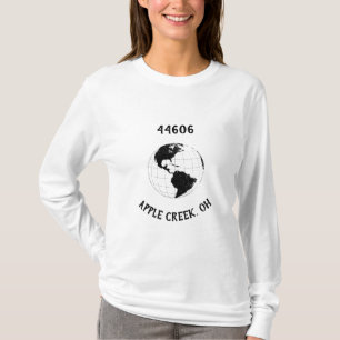 Hometown City State Zip Code Globe World Map T-Shirt