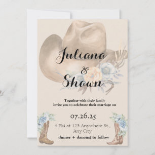 Hometown Country Wedding Holiday Card