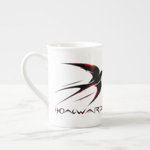 Homeward Swallow Bird Dynamic Red and Black Bone China Mug