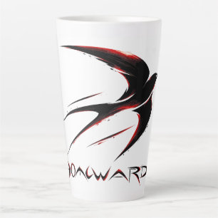 Homeward Swallow Bird Dynamic Red and Black Latte Mug