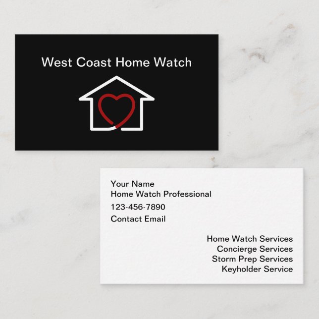 Homewatch & Concierge Services Business Card (Front/Back)